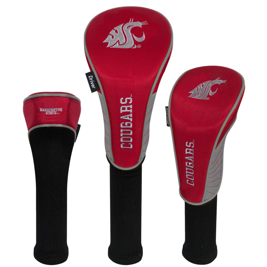 Accessories * | Washington State Cougars Headcover Set Of 3 Offering Discounts