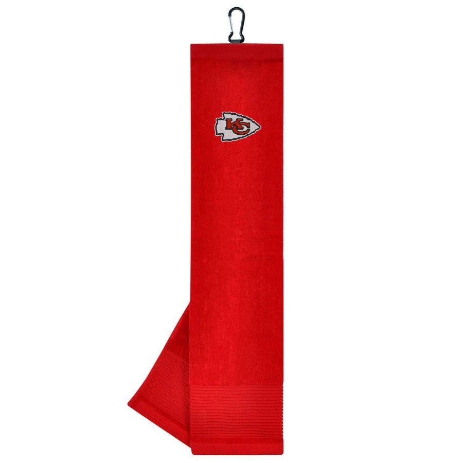 Accessories * | Team Effort Kansas City Chiefs Face/Club Tri-Fold Embroidered Towel Large Choice