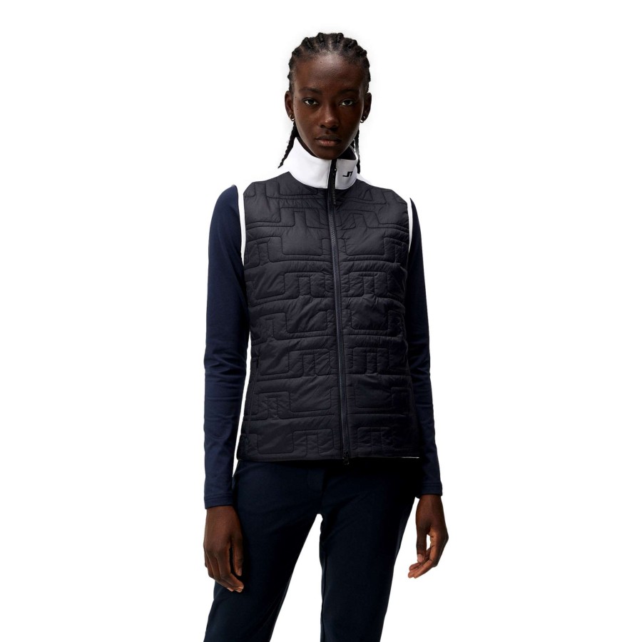 Women'S Apparel * | Quilted Hybrid Colorblock Full Zip Vest Exclusive Design