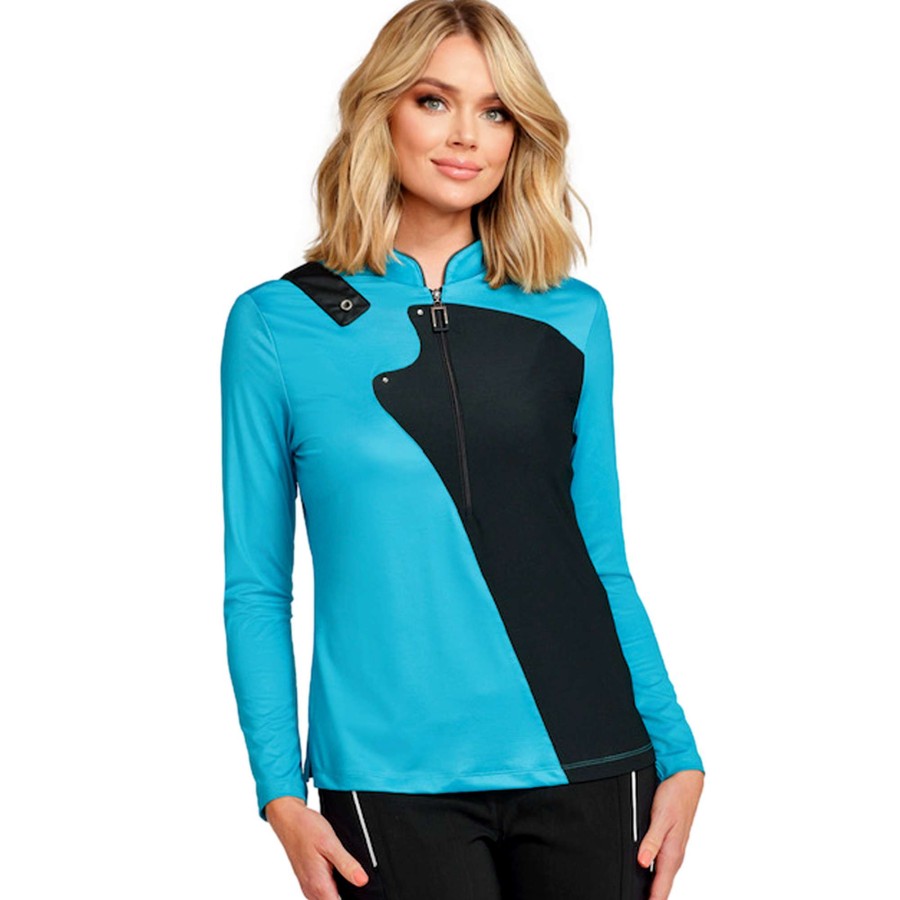 Women'S Apparel * | Colorblock Quarter Zip Pull Over Offering Discounts