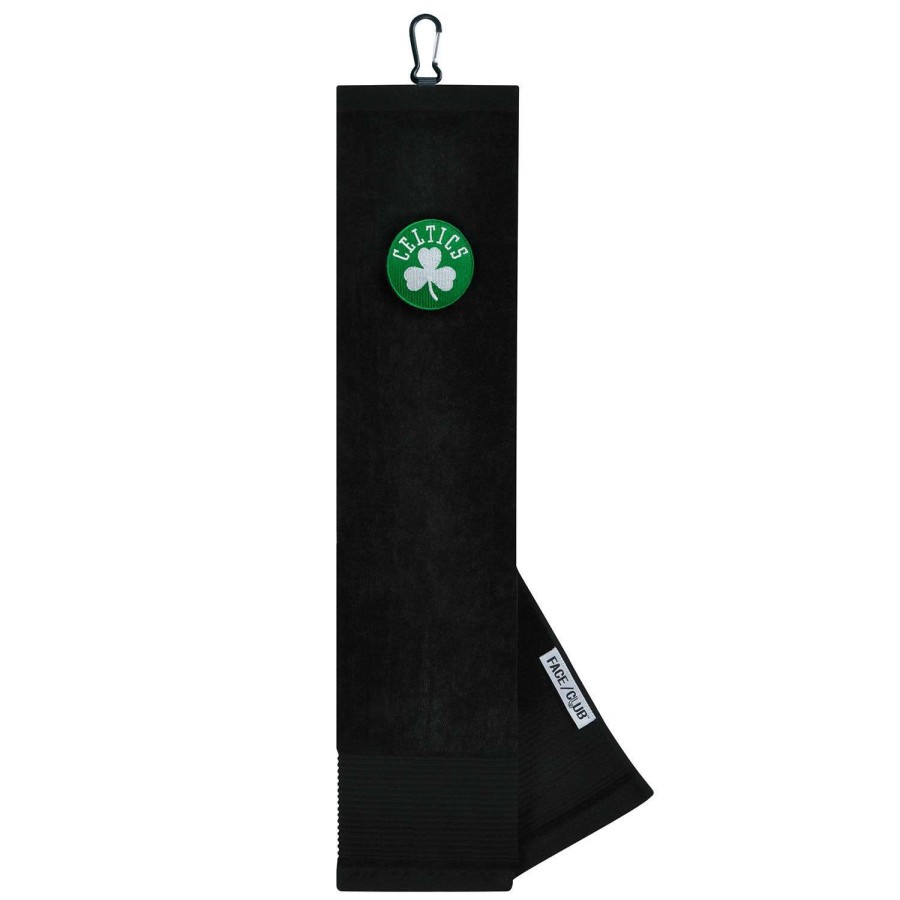 Accessories * | Team Effort Boston Celtics Face/Club Tri-Fold Embroidered Towel Good Quality