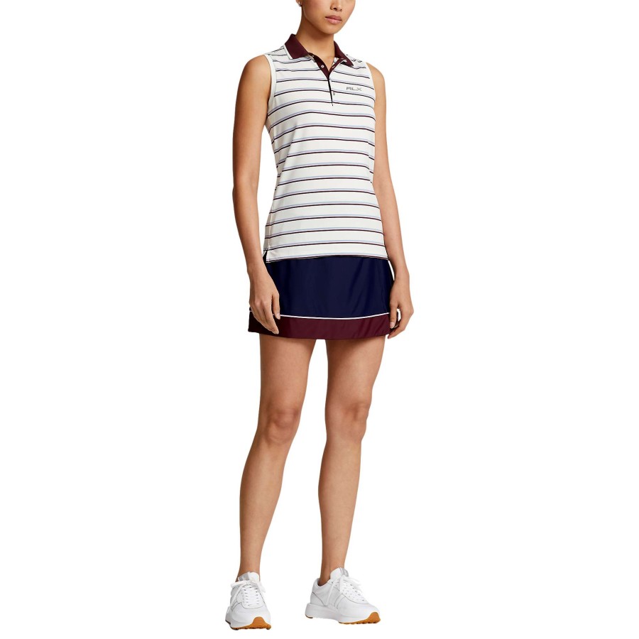 Women'S Apparel * | Airflow Striped Sleeveless Polo Shirt Top Sellers