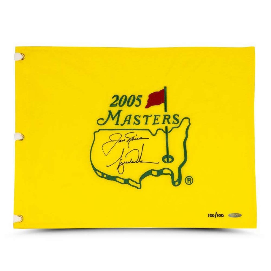 Accessories * | Tiger Woods & Jack Nicklaus Dual Signed 2005 Masters Pin Flag Popular