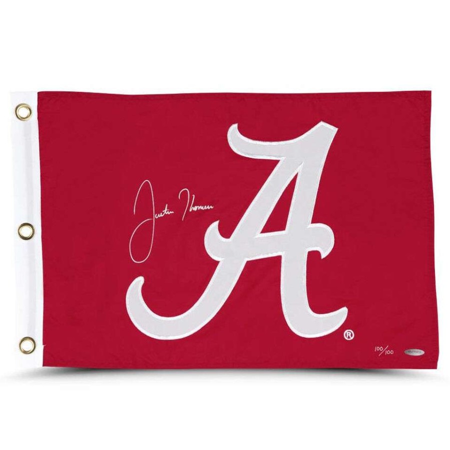 Accessories * | Justin Thomas Autographed University Of Alabama Pin Flag Top Selling