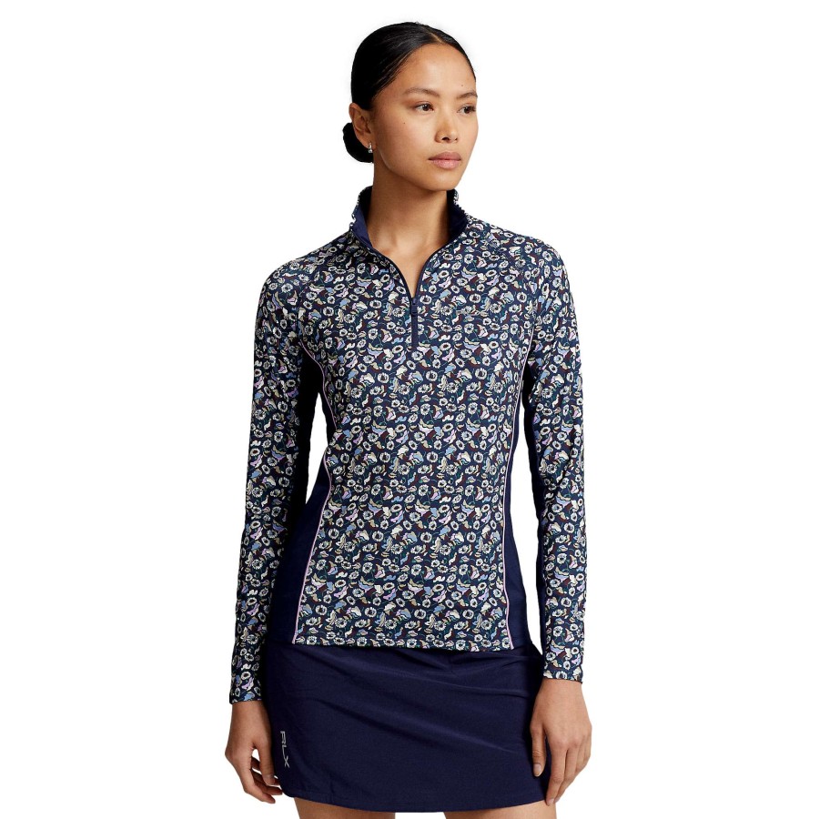 Women'S Apparel * | Airflow Floral Quarter-Zip Pullover Best Quality