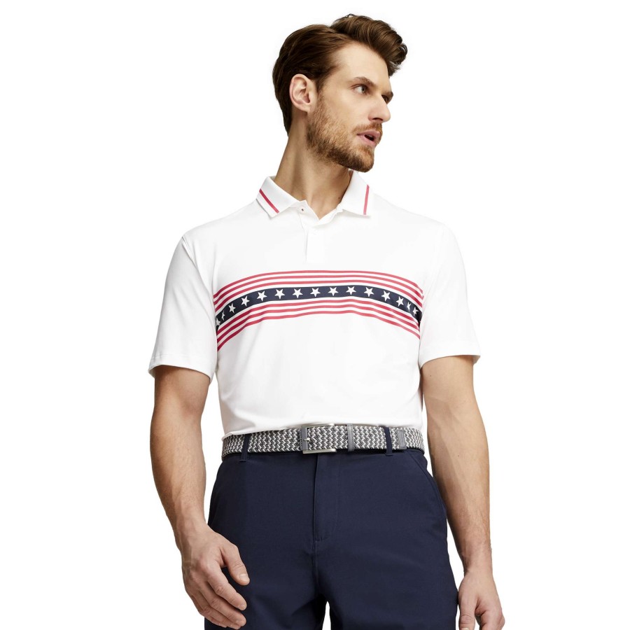 Men'S Apparel * | Volition Freedom Stripe Golf Polo Online Discount